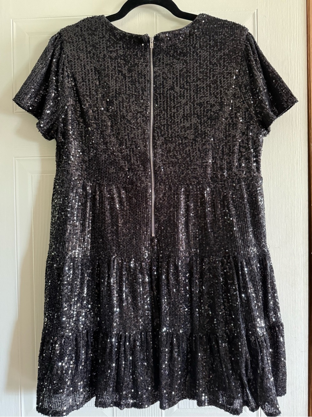 Lulu's Black Short Sleeve Sequin Dress - Picture 2 of 4